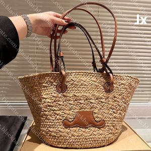 Designer Sacos de Tote para mulheres Bolsa de compras clássica de grande capacidade Bolsa de palha de vegetais de alta qualidade