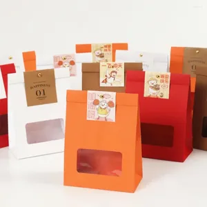 Present Wrap 10st/Pack dessert Förpackning Candy Packing Storage Kraft Paper Party Accessories Chocolates Pocket Handgjorda kakväska