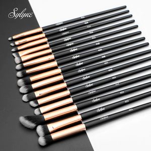 Sylyne Eyeshadow Brush Set 15pcs Eye Brow Shadow Liner Professional Eyes Makeup Brushes 240403