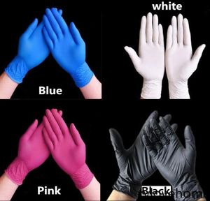 Disposable Latex Nitrile Gloves Black blue white pink PVC Glove Beauty Hair Dye Rubber Latex Kitchen Tools Experiment Tattoo Clean7898645