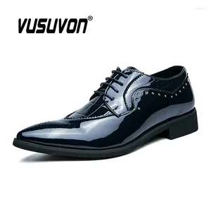 Casual Shoes Mens Formal Flats Genuine Leather Oxford Italian Design 2024 Fashion Dress Wedding Laces Business Black Loafers