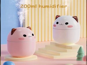 G107 Küçük Hava Nemlendiricisi Taşınabilir 220ml Hava Nemlendiricisi Sevimli Kawaii Aroma Yağ Difüzörü USB Renkli Yumuşak Ni2131345