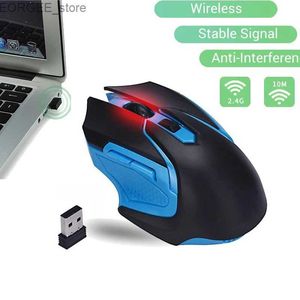 Fareler Professional 2.4GHz Kablosuz Optik Oyun Fare Kablosuz Fare, USB Adaptörlü PC Mouse Oyun Konsolu Y240407