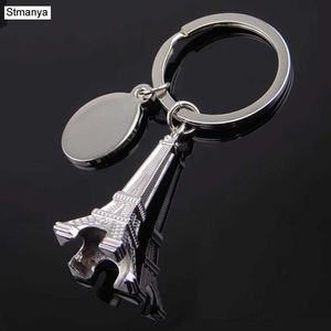 Bieciki kluczy Smycy 2PC/działka gorąca sprzedaż Torre Eiffel Tower Car Key Pierścień Key Mężczyźni i kobiety Klapeta