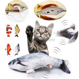 Film TV PLUSH PLUSH PLUSH ELETTRIC PLUSH Fish Gatto giocattolo gatto Graffer Catnip Toy Touce Interactive Simulation Fish Toys Impieno giocattolo giocattolo per gatto Kitten 240407