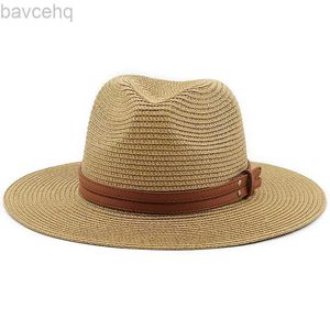 Шляпа шляпы широких краев ковша шляпы 54-58-60 см Женские летние панамские шляпы Широкие соломенные шляпы пляж для мужчин мод