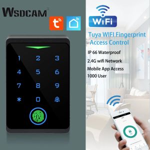 Knappsatser WSDCAM WiFi Door Access Control Tuya Smart RFID Keyboard Controller Waterproof Fingerprint Password Lock Remote Unlock