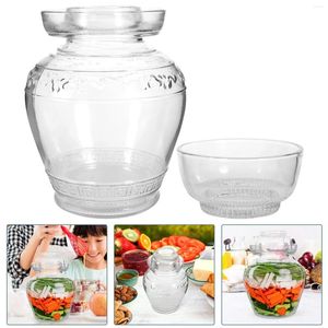 Storage Bottles Clear Glass Jar Food Containers Pickling Fermenting Pickle Jars Sealing Large Capacity Home