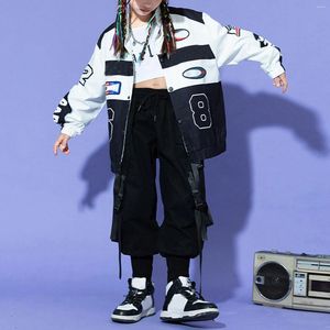 Pantaloni Hip Hop Hop Girls Street Dance Motorcycle Sports Jacket Pants Cargo Boys Joggers Set di vestiti Set per bambini Streetwear Children Jazz costumi