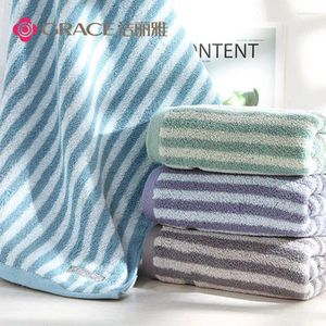 Towel (Five Packs) Five Colors Of Cotton Towels Striped Design Soft And Absorbent No Lint Or Fading Face 120G