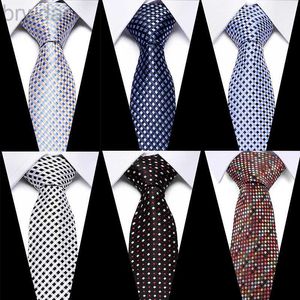 Nackband gratis frakt gravatas herrtillbehör randig rutig mönster affärsilk slips för män bröllop kostym jacquard slipsar 240407