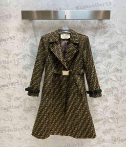 Designer Trench Coat Women Fashion Brand Classic Pattern Jacquard Trench Coats Autumn Luxury Letter Letipo Print Midlength J6364542