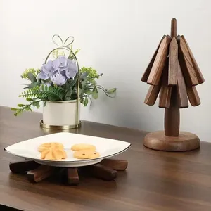 Tapetes de mesa Black Walnut Wood Wood Isolating Mat Ornamentos