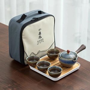 Полога устанавливает фарфоровое китайское чайное набор Gongfu Portable Chapot с 360 вращением вращения и Infuser в одном подарочном пакете