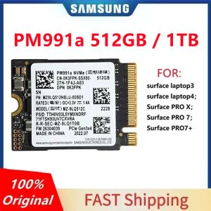 Drives Original Samsung PM991A 512GB 2230 M.2 Internt Solid State Drive PCIe3.0 X4 NVME SSD för Microsoft Surface Pro 7+ Steam Deck Deck