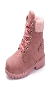 Women Stiefel 2019 Heiße Knöchelstiefel lässig Frauen Schuhe runden Motocycle -Stiefel warme Winter Schnee Damen Botas Mujer2390456