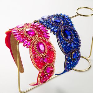 Luxury French Style Retro Light Luxury Heavy Industry Hair Band High Grade Rhinestone Wide Edge Headband Dinner Party Accessories Wholesale Factory #029