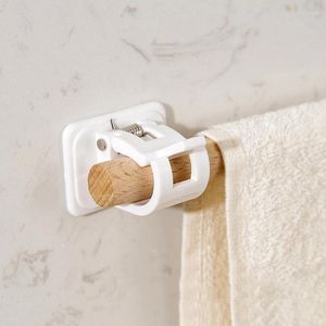 Shower Curtains Self Adhesive Curtain Rods Bracket White Hanger Crossbar Clips Wall Hooks Organizer Rails Rack Home Storage