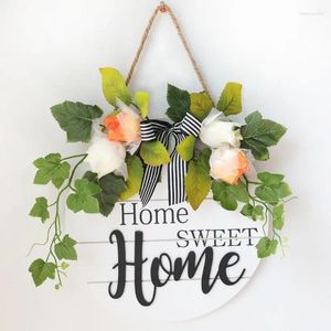 Декоративные цветы домашняя дверь номер приветствуй тарелку имитируем цветочную стену, висящая украшение гирлянды