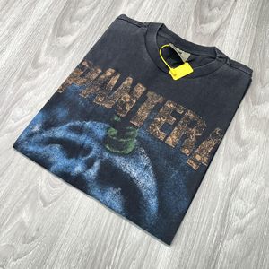 T-Shirt Erkek Kadınlar En kaliteli baskı yıkanmış siyah tişört tişört