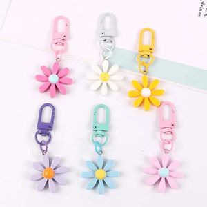 Keychains Bedanyards Fashion Daisy Keychain de estilo coreano FLOR GIRL Girl fofo Capas de fones de ouvido Acessórios decorativos q240403