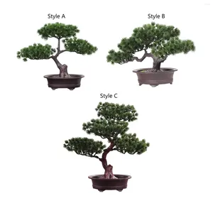Decorative Flowers Simulation Tree Potted Plant Artificial Green Realistic Durable Desk Display Multifunctional For Terrace Windowsill