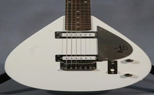 Custom Shop Hutchins Brian Jones Teardrop Signature Vintage White Electric Guitar Super Rare Short Scale Travel Guitar3205533