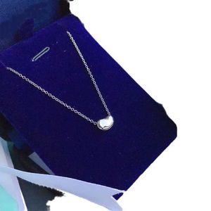 Designer's Brand Pure Silver 925 Acacia Bean Necklace Simple and Fashionable Chic Cool Versatile Collar Chain K8B0