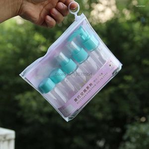 Butelki do przechowywania EMS lub DHL 50Sets 7pcs/Set Mini Plastic Transparent Mała pusta butelka z perfumem na zewnątrz Makijaż Skór