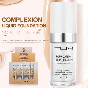 TLM 30 ml Magic Color Changing Fondazione liquida Fondazione Oil Control Copertura Conceale Conceale Long Lunge Skin Tone Foundation TSLM12468023