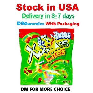 USA Stock Prefilled D9 Edible Gummies med förpackningar tillverkade och skepp från USA 500 mg 600 mg väskor