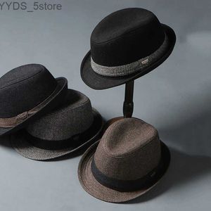 Weitkrempeln Hats Eimer Wolle Fedora Hut Unisex Erwachsener Modetrilby Damen Kopfbedeckung YQ240407