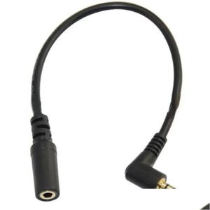 Computer Cables Connectors 20Cm 90 Degree Right Angle 4 Pole Trrs 3.5Mm Aux O Extender Adapter M/F For Pc Or Mic-Earphone Drop Deliver Ottp5