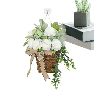 Fiori decorativi Spring Flower Port Basket Daisy Orner Ornament Farmhouse Ghirlance per decorazioni per la parete della finestra portico domestico