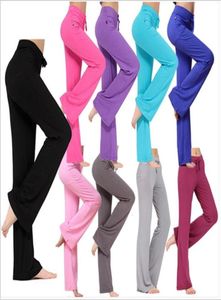 Calça de flare esportes longos bloomers women yoga fitness capris calça de perna larga de leão casual harém dança slim palazzo solto TRO2587574