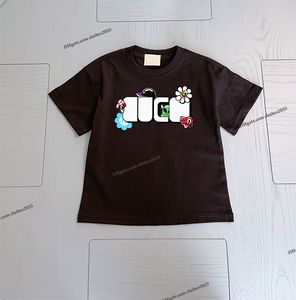 Kids T-shirts Boys Girls Short Sleeves Letter Cotton T Shirt Adults and Children Summer Tees Baby Tops White Black