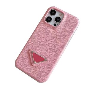 Casos de telefone de designer de moda para iPhone 15 15Pro 14 14Pro 13 13Pro 12 Pro Max 11 Lychee Padrão Proteção de couro Caixa de telefone de luxo