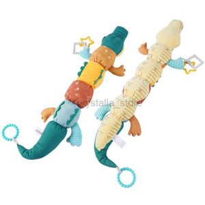 Movies TV Plush toy Baby Musical Stuffed Crocodile Plush Toy Multi-Sensory Crinkle Rattle Activity Soft Toys for Girl Newborn Infant Christmas Gifts 240407