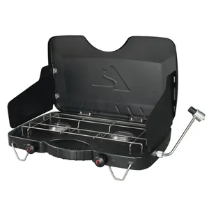 Cookware de utensílios de cozinha Ozark Trail 2 Burner Propano Gas Camping fogão GCT2208W Black