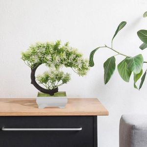 Decorative Flowers Faux Trees Artificial Plants For Home Decor Indoor Fake Bonsai Practical Potted Plastic