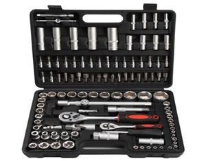 108st 1 4 1 2 Bilreparationsverktyg Ratchet Wrench Spanner Set Combination Auto Tool Kits Socket Set Hand Tool283U4259976