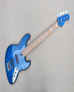 Factory Custom Blue 4String Electric Bass Guitar med Flame Maple VeneerTransparent PickGuardChrome Hardwareoffer Customized8890945