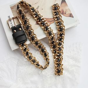 25cm Fashion Metal Womens Belt Decoration Simple Stitching Waist Chain for Women Alloy Braided 240401