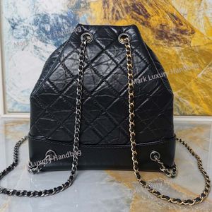 Top luxury Gabrielle bag designer handbag with vintage chain backpack genuine leather diamond patterned leisure bag women's backpack
