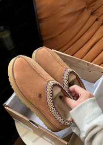 Tasman Terlik Kestane Kürk Slaytlar Koyun derisi Shearling Tazz Classic Mules Kadın Erkekler Ultra Mini Platform Önyükleme Slip-On Ayakkabılar Süet Üst Kış Uggsity 1152ess