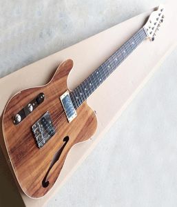 Sol elli doğal ahşap renk yarı içi boş elektrikli Gitar, 22 fretsrosewood fretboardcan özelleştirilmiş 6862717