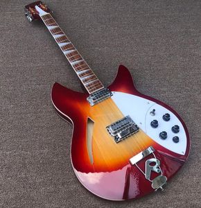 Ateş Glo Vintage Sunburst 360 330 12 Dizeler Elektro Gitar Çift Giriş Jacks Laquer Parlatıcı Klavye Üçgen Kakma R Tailpie2465263