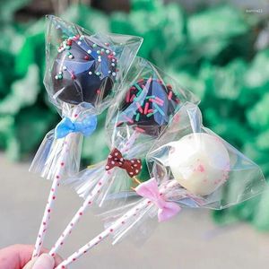 Geschenkverpackung 100pcs/Pack Lollipop Opp -Packsbeutel Backschokoladenpackungssets Plastik Clear Cake Tools Kekse Backbeutel