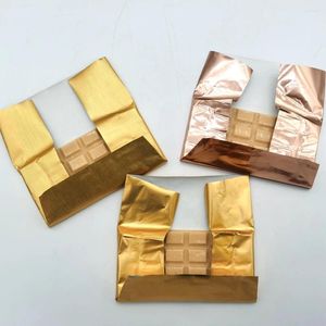 Geschenkverpackung 18x25cm Gold Laminted Foil Wrapper für Stammstangen Verpackungspapier 500pcs