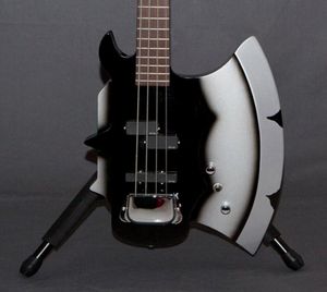 Gene di elicottero in metallo pesante Simmons Ax Axe Electric Bass Guita Black 4 Strings Electric Guitar Guitar Chrome Pickup Coperture Coperture attraverso Bod6181108